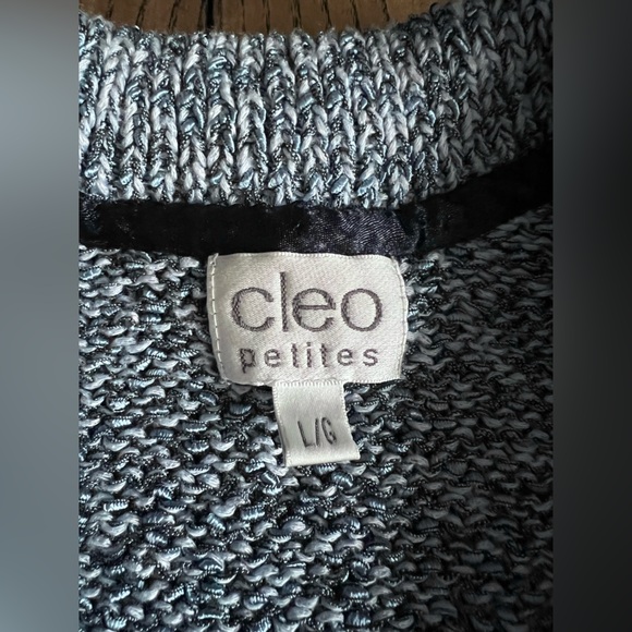 CLEO • petites knit ribbon blue cardigan textured cozy grandmacore cottagecore - Picture 6 of 16